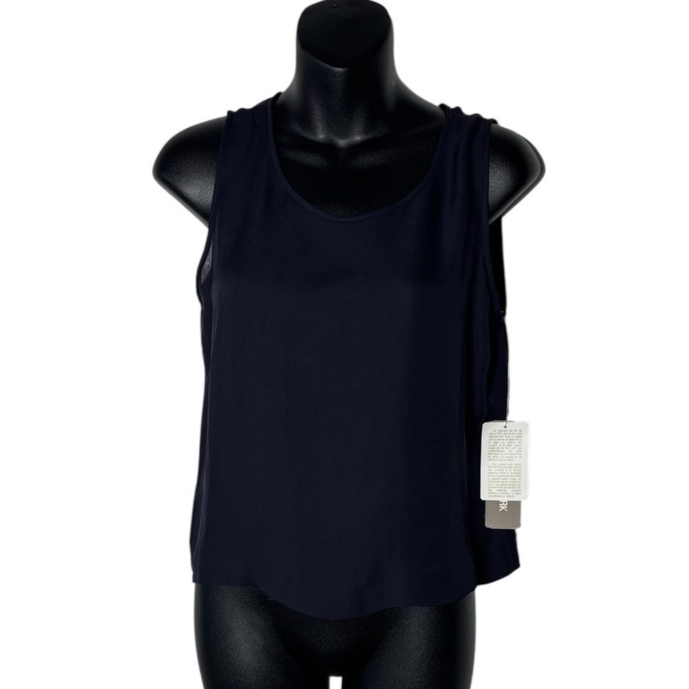 Jones New York vintage women’s 8 100% silk navy blue boxy tank top